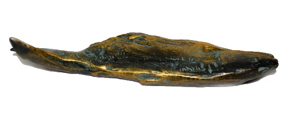 японская бронзовая скульптура Форель, 1960-е гг.