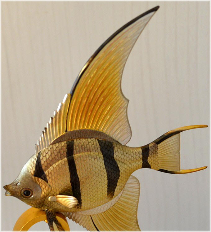 японская серебрянная композиция РЫБКИ, деталь