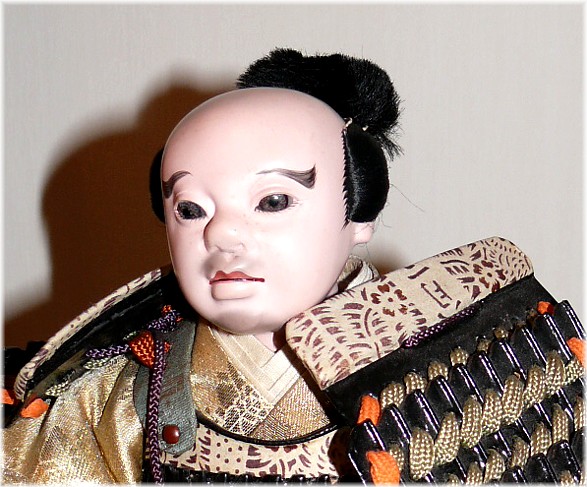 самурай в доспехах, японская антикварная кукла эпохи Мэйдзи