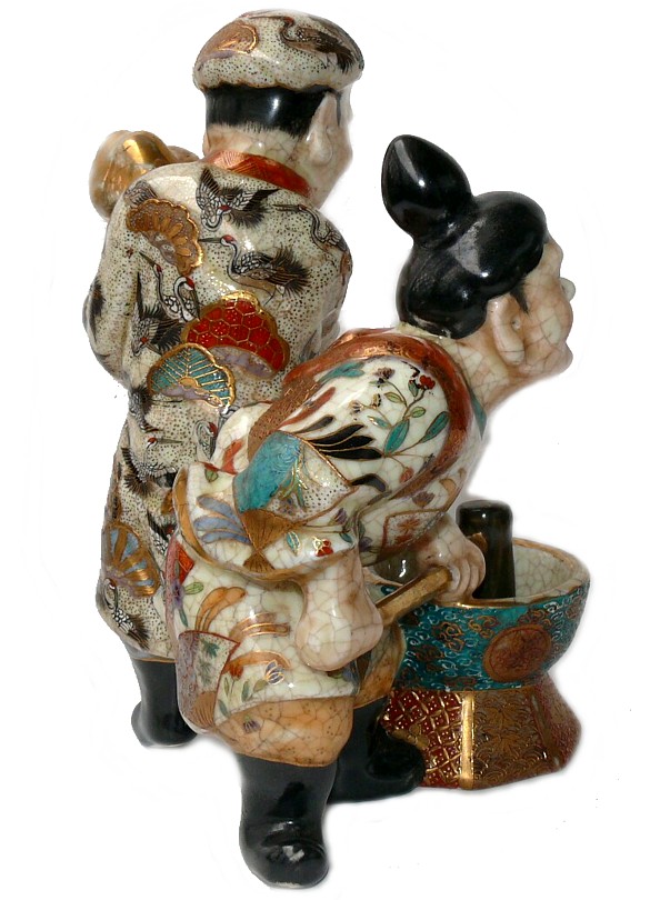 японская антикварная фарфоровая композиция