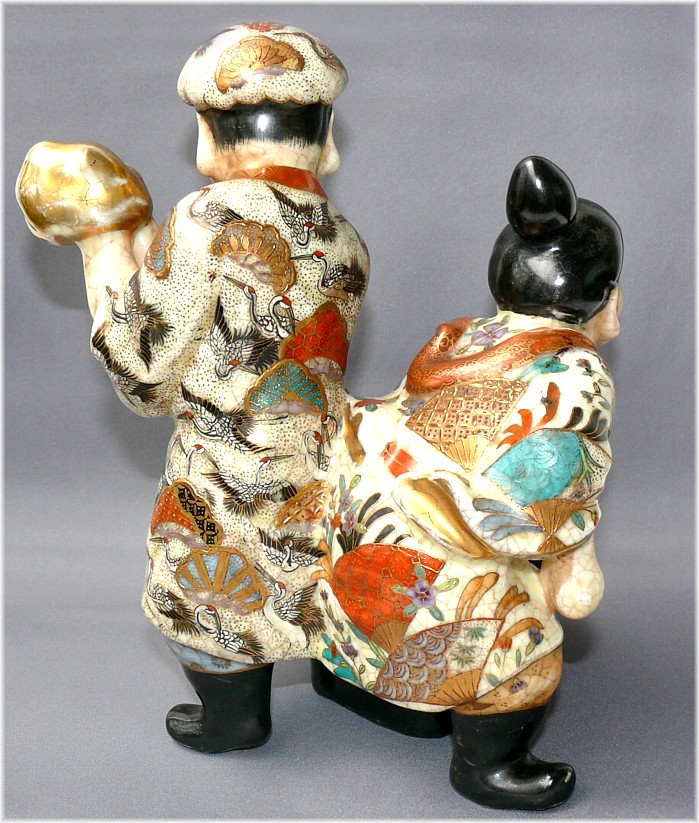 японская антикварная фарфоровая композиция