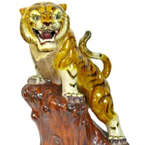 японская антикварная фарфоровая статуэтка ТИГР НА СКАЛЕ, 1920-е гг.