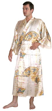 мужской шелковый халат- кимоно, сделано в Японии