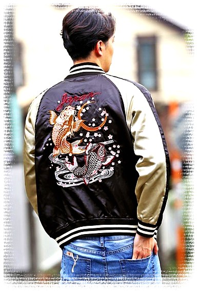 мужской бомбер с вышивкой, Япония