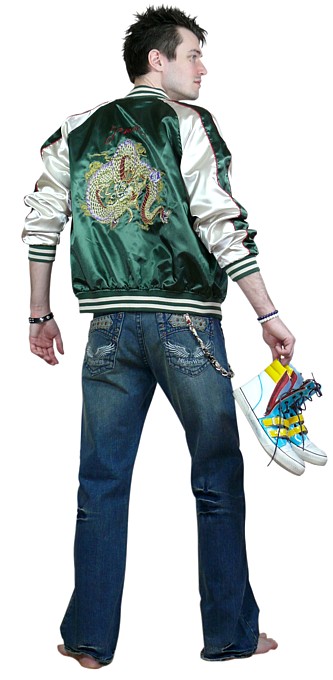 куртка ветровка с вышивкой ДРАКОН, Япония