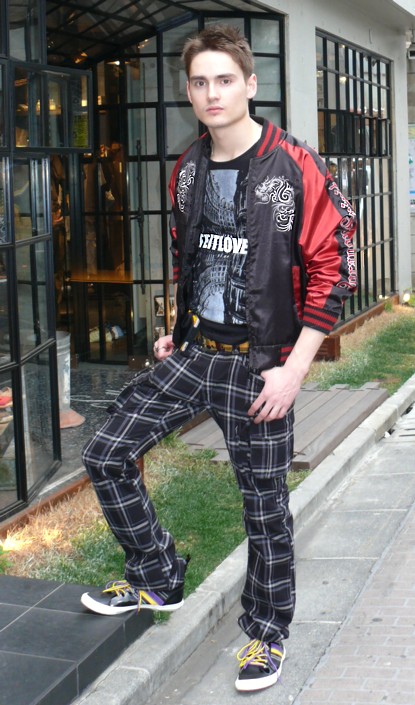 мужская куртка-ветровка в стиле якудза