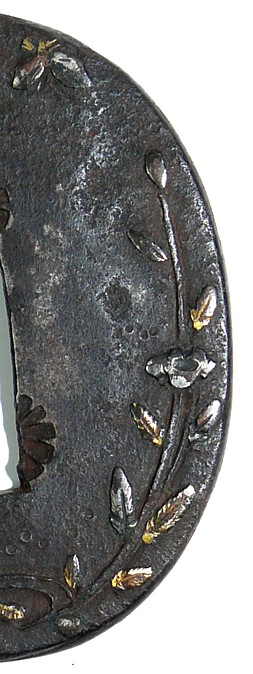 антикварная цуба в технике зоган для танто,  сер. эпохи Эдо 