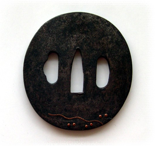 антикварная цуба (гарда) самурайского меча эпохи Эдо