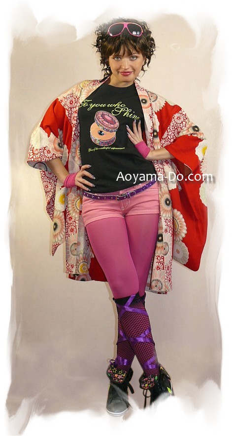 стимпанк: шелковый японский традиционный жакет хаори, шорты, митенки