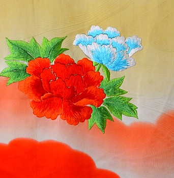 вышивка на японском кимоно, деталь